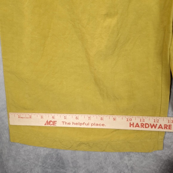 OZAI N KU Mandala Pants Womens Large Yellow Wide Leg Linen Rayon Pleated Casual - Picture 12 of 16